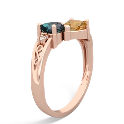 Alexandrite Snuggling Hearts 14K Rose Gold ring R2178