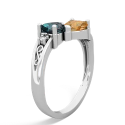 Alexandrite Snuggling Hearts 14K White Gold ring R2178