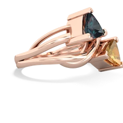 Alexandrite Split Band Swirl 14K Rose Gold ring R2341