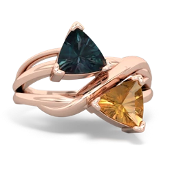 Alexandrite Split Band Swirl 14K Rose Gold ring R2341