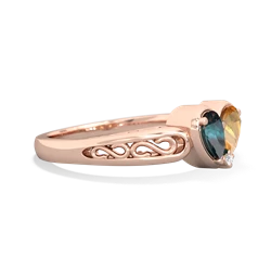 Alexandrite Filligree 'One Heart' 14K Rose Gold ring R5070