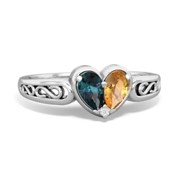 Alexandrite Filligree 'One Heart' 14K White Gold ring R5070