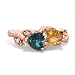 Alexandrite Floral Elegance 14K Rose Gold ring R5790
