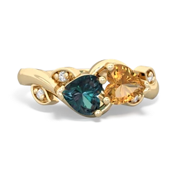 Alexandrite Floral Elegance 14K Yellow Gold ring R5790
