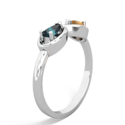 Alexandrite Infinity 14K White Gold ring R5050