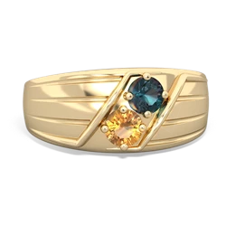 Alexandrite Men's Streamline 14K Yellow Gold ring R0460