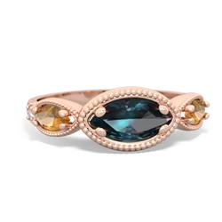 Alexandrite Milgrain Marquise 14K Rose Gold ring R5700