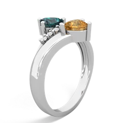 Alexandrite Heart To Heart 14K White Gold ring R2064