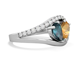 Alexandrite Nestled Heart Keepsake 14K White Gold ring R5650