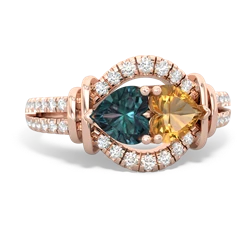 Alexandrite Art-Deco Keepsake 14K Rose Gold ring R5630