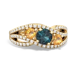 Alexandrite Three Stone Aurora 14K Yellow Gold ring R3080