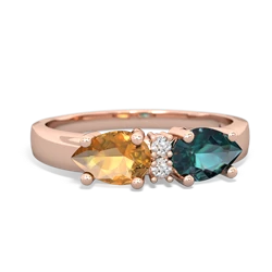 Alexandrite Pear Bowtie 14K Rose Gold ring R0865