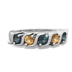 Alexandrite Anniversary Band 14K White Gold ring R2089