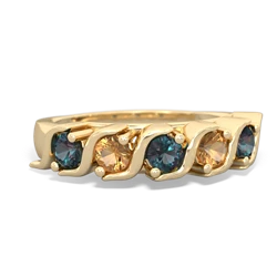 Alexandrite Anniversary Band 14K Yellow Gold ring R2089