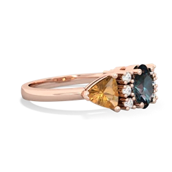 Alexandrite Antique Style Three Stone 14K Rose Gold ring R2186