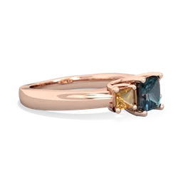 Alexandrite Three Stone Trellis 14K Rose Gold ring R4015