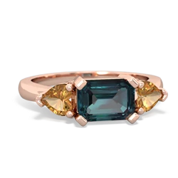 Alexandrite Three Stone 14K Rose Gold ring R5235