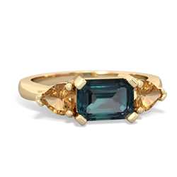 Alexandrite Three Stone 14K Yellow Gold ring R5235