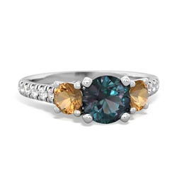 Alexandrite Pave Trellis 14K White Gold ring R5500