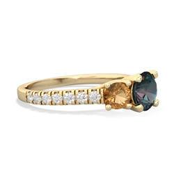 Alexandrite Pave Trellis 14K Yellow Gold ring R5500