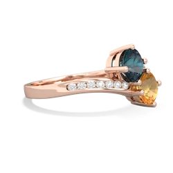Alexandrite Channel Set Two Stone 14K Rose Gold ring R5303
