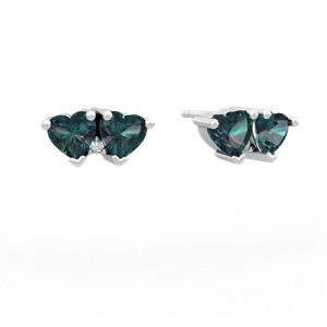 Alexandrite Sweethearts 14K White Gold earrings E5260