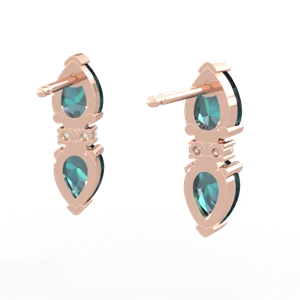 Alexandrite Bowtie Drop 14K Rose Gold earrings E0865