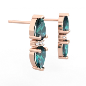 Alexandrite Bowtie Drop 14K Rose Gold earrings E0865