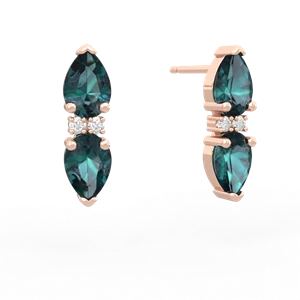 Alexandrite Bowtie Drop 14K Rose Gold earrings E0865