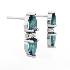 Alexandrite Bowtie Drop 14K White Gold earrings E0865