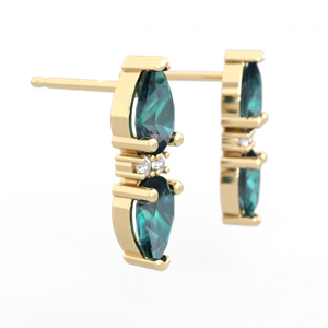 Alexandrite Bowtie Drop 14K Yellow Gold earrings E0865