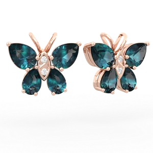 Alexandrite Butterfly 14K Rose Gold earrings E2215