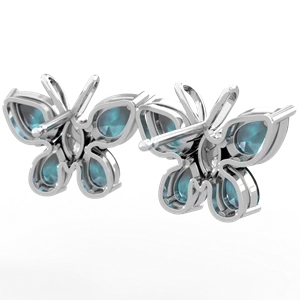 Alexandrite Butterfly 14K White Gold earrings E2215