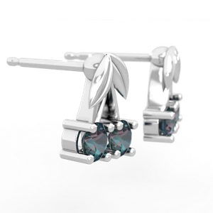 Alexandrite Sweet Cherries 14K White Gold earrings E7001