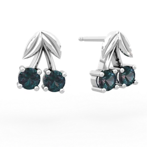 Alexandrite Sweet Cherries 14K White Gold earrings E7001