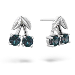 Alexandrite Sweet Cherries 14K White Gold earrings E7001