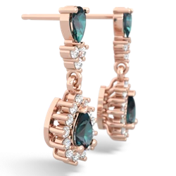 Alexandrite Halo Pear Dangle 14K Rose Gold earrings E1882