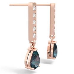 Alexandrite Art Deco Diamond Drop 14K Rose Gold earrings E5324