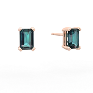 matching earrings - 6x4mm Emerald-Cut Stud