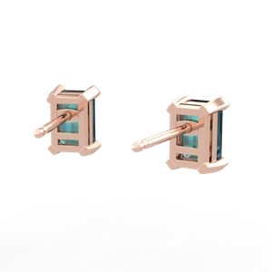Alexandrite 6X4mm Emerald-Cut Stud 14K Rose Gold earrings E1855