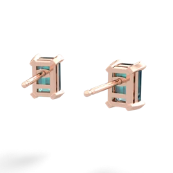 Alexandrite 6X4mm Emerald-Cut Stud 14K Rose Gold earrings E1855