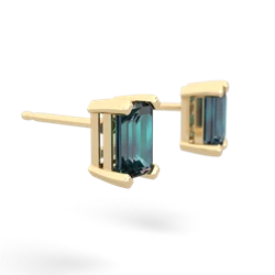 Alexandrite 6X4mm Emerald-Cut Stud 14K Yellow Gold earrings E1855