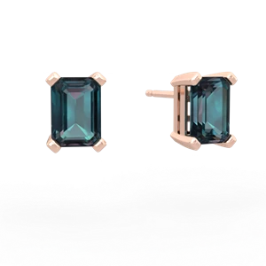 matching earrings - 7x5mm Emerald-Cut Stud