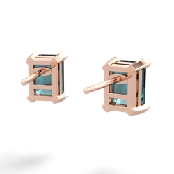 Alexandrite 7X5mm Emerald-Cut Stud 14K Rose Gold earrings E1856