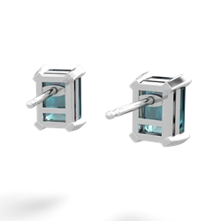 Alexandrite 7X5mm Emerald-Cut Stud 14K White Gold earrings E1856