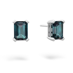 matching earrings - 7x5mm Emerald-Cut Stud