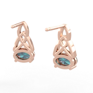 Alexandrite Celtic Trinity Knot 14K Rose Gold earrings E2389