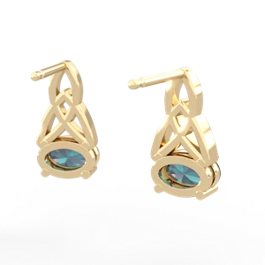 Alexandrite Celtic Trinity Knot 14K Yellow Gold earrings E2389