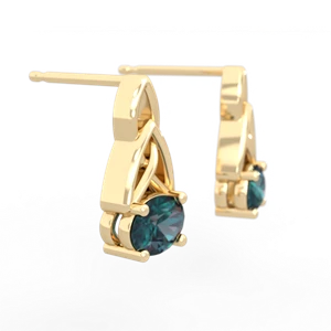 Alexandrite Celtic Trinity Knot 14K Yellow Gold earrings E2389