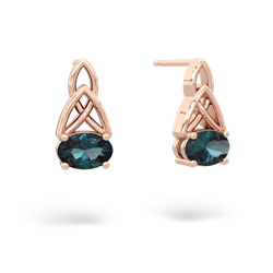 Alexandrite Celtic Trinity Knot 14K Rose Gold earrings E2389